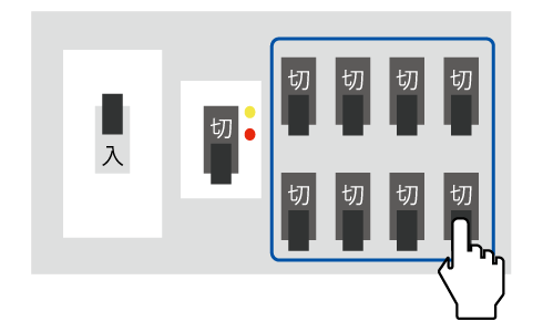 配線用遮断器のつまみの確認